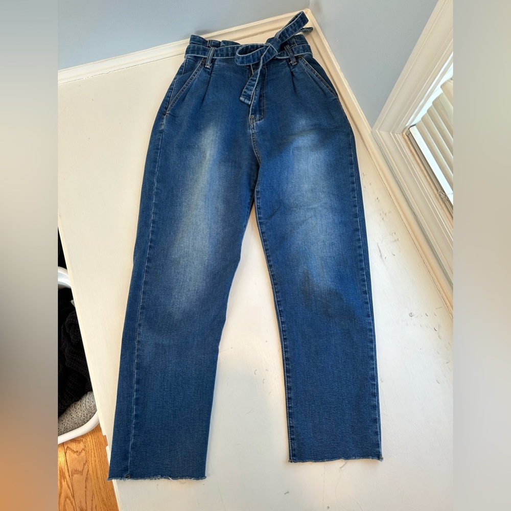 Paper Bag Denim Pants